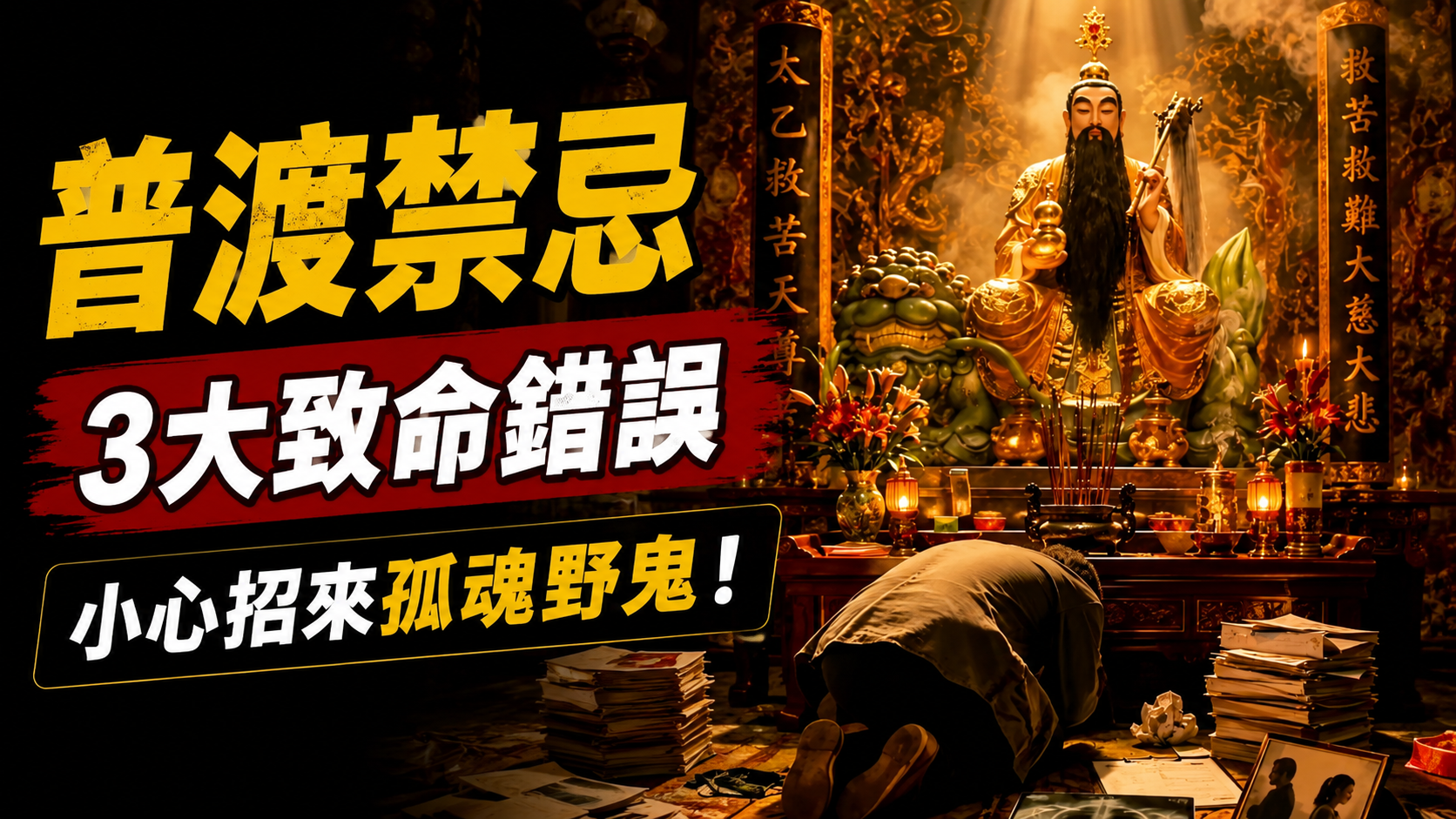 【普渡禁忌】誰放好兄弟休假的？老師曝中元普渡「3大致命錯誤」！沒請法師自己亂拜，小心招來孤魂野鬼搶光光、徒增業力！