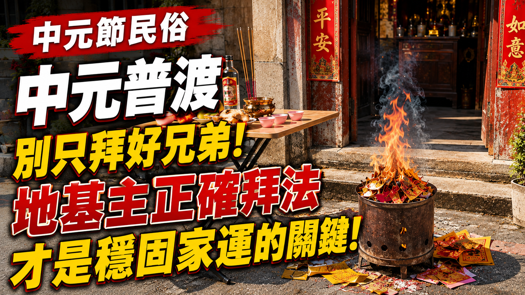 【中元節民俗】中元普渡別只拜好兄弟！一文看懂掌管家宅的隱形房東地基主正確拜法：雞腿便當、朝內祭拜、矮凳供桌才是穩固家運的關鍵