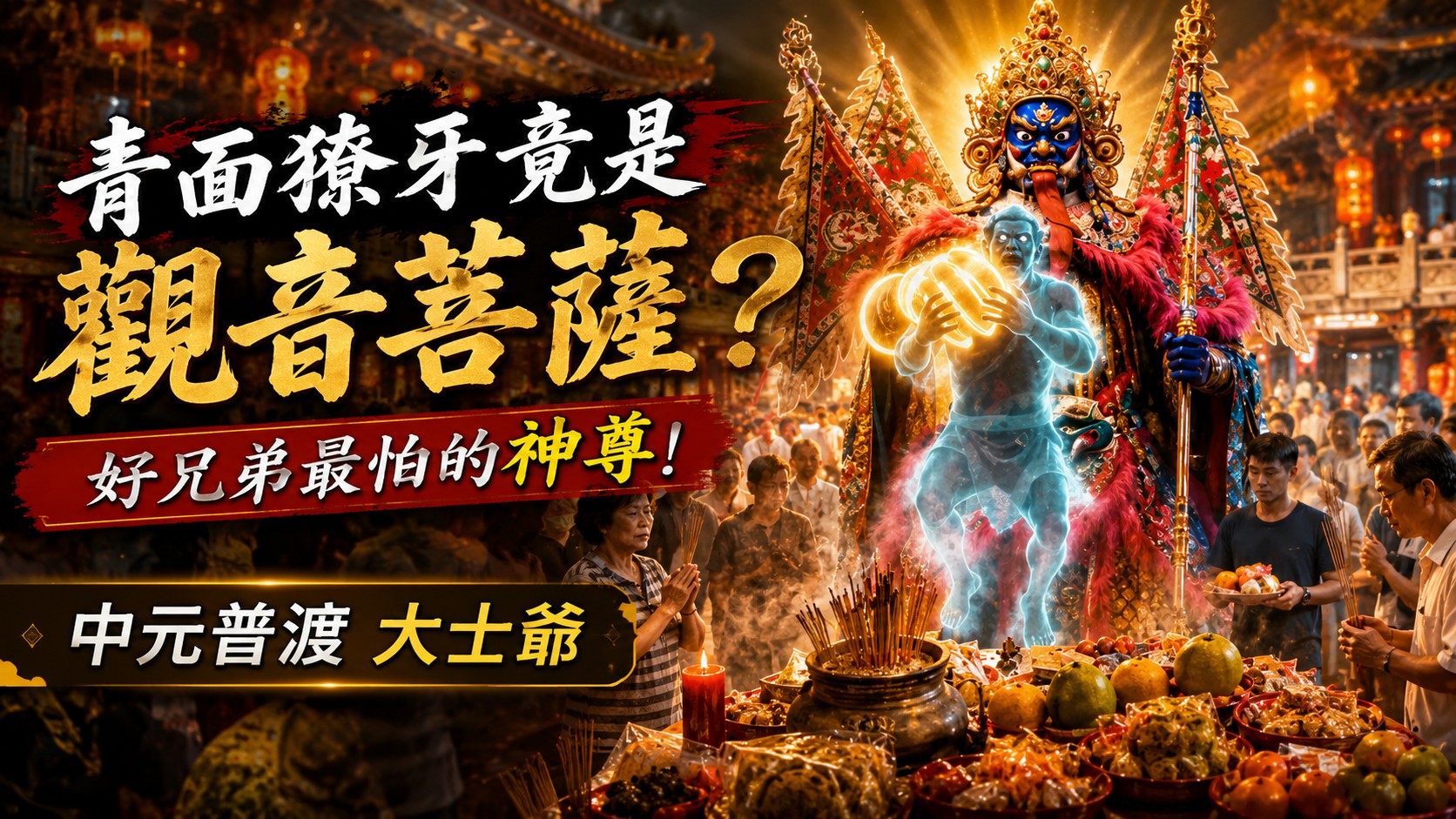 青面獠牙竟是觀音菩薩？好兄弟最怕的神尊！中元普渡大士爺「鎮壓惡鬼」真相大公開！