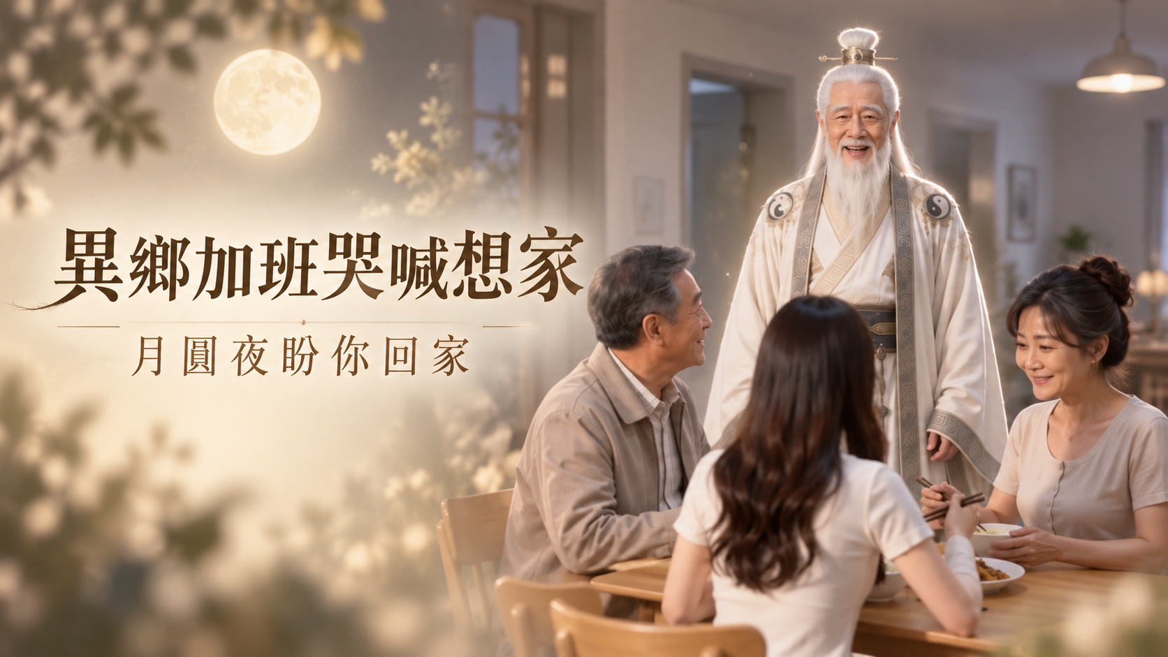 中秋節異鄉加班崩潰哭喊想家？王禪祖師慈悲顯化：今夜月圓，有人一直盼你回家！
