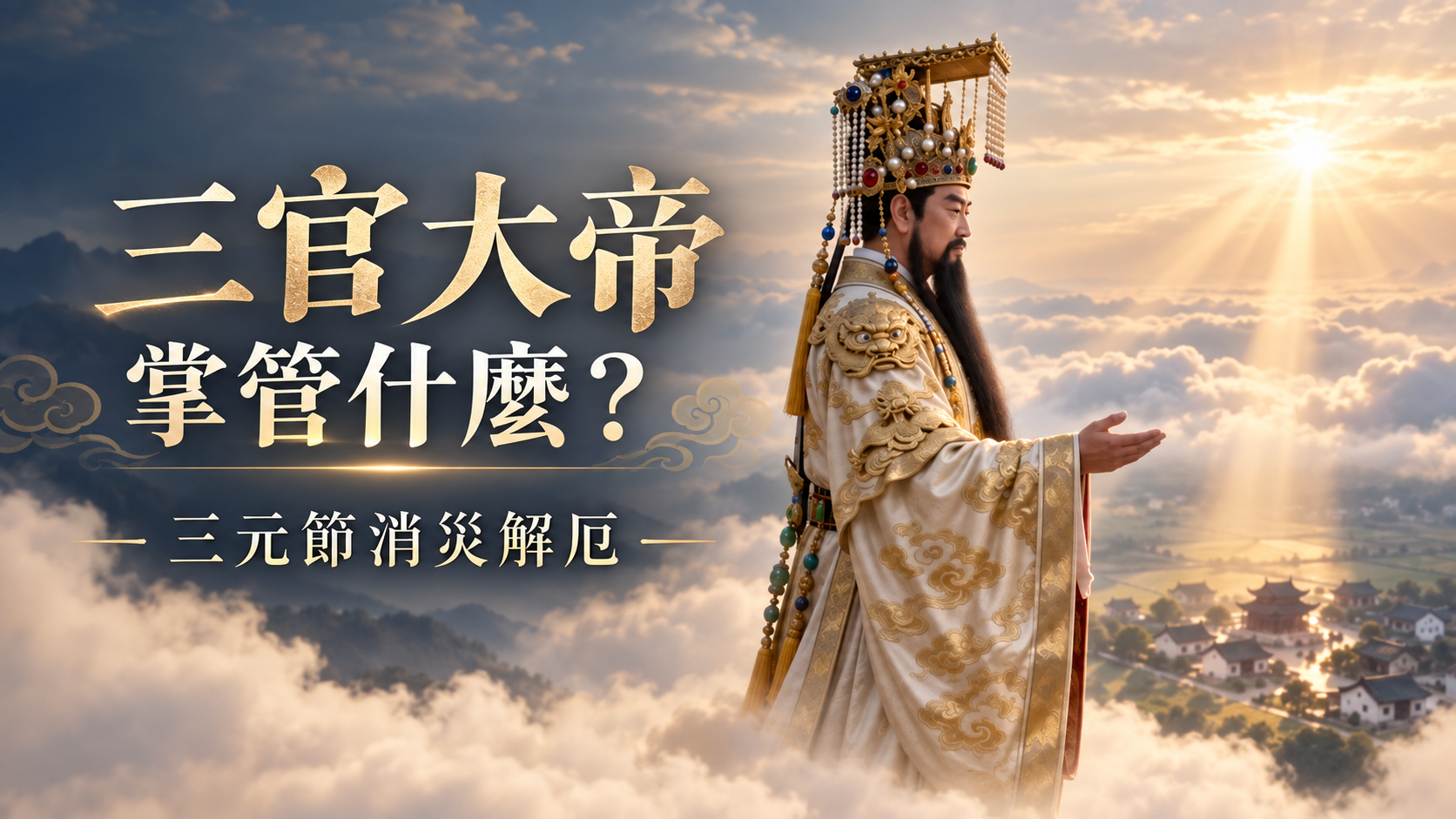 天官賜福、地官赦罪、水官解厄！揭密「三官大帝」由來與三元節消災解厄的真相！
