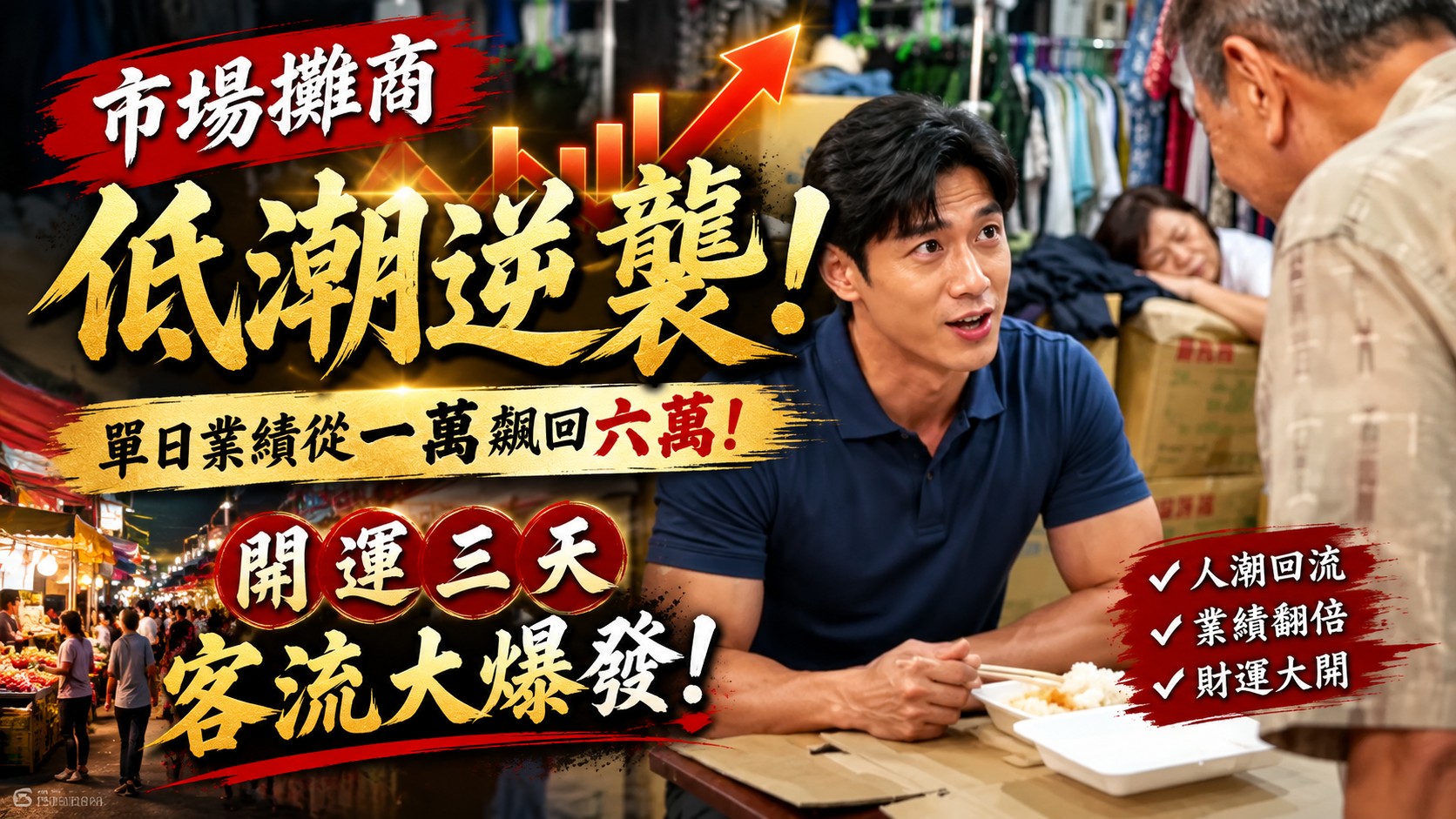 市場攤商低潮逆襲！單日業績從一萬飆回六萬！開運三天客流大爆發！信眾淚崩分享翻轉過程！