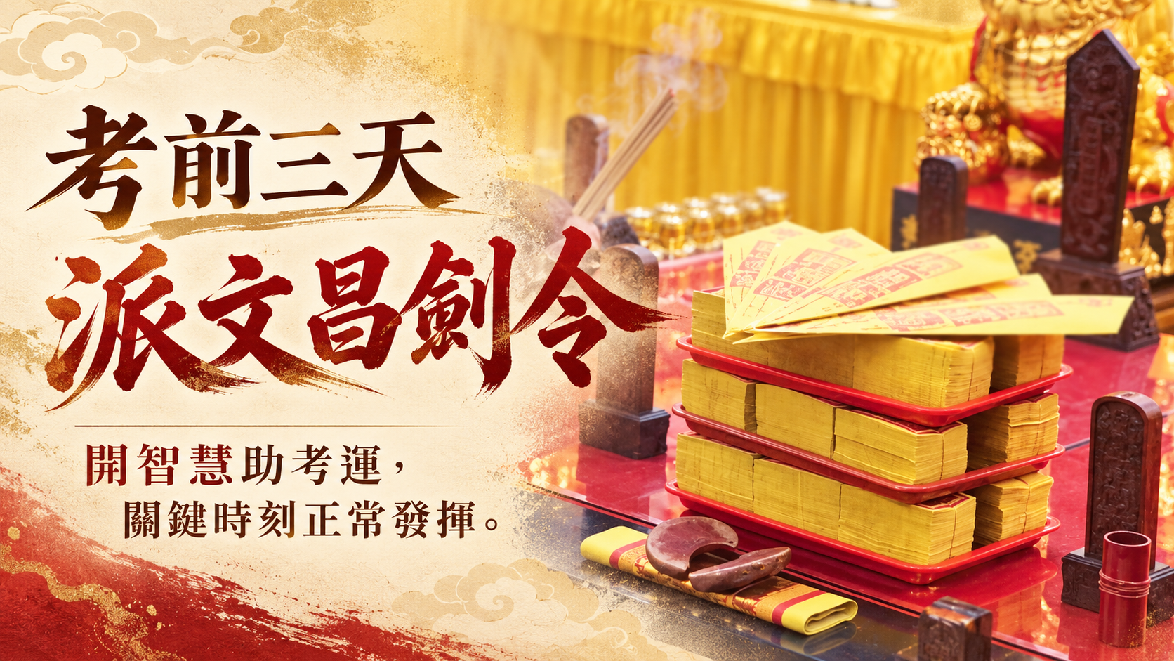 考前三天派「文昌劍令」喜迎上榜！開智慧、助考運，關鍵時刻正常發揮的強大助力！